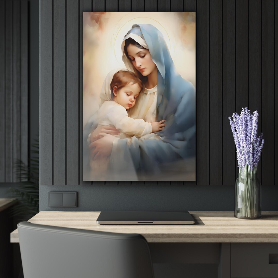 Virgin Mary and Baby Jesus Acrylic Print Blessed Mother Wall Art Our ...