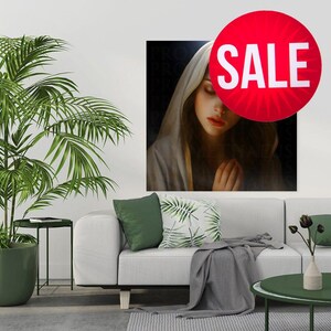 Blessed Virgin Mary Portrait Artwork Digital Download Mother Mary Digital Print Our Lady Blessed Mother Printable Wall Decor Catholic Art