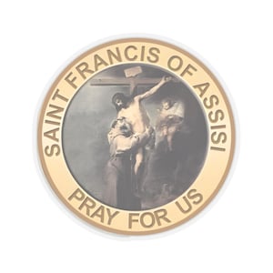 Religious Sticker Catholic St Francis of Assisi Sticker Christian Catholic Saint Laptop Decal San Francisco de Asis San Francesco d'Assisi