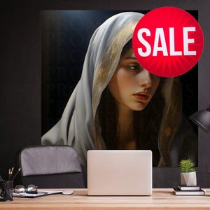 Blessed Virgin Mary Portrait Artwork Digital Download Mother Mary Digital Print Our Lady Blessed Mother Printable Wall Decor Catholic Art