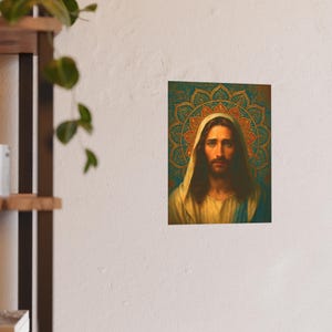 Mandala Jesus Poster Christ Wall Art Sacred Artwork Christian Home Decor Catholic Print Satin 210 gsm 230 Archival Matte Photo Paper image 10