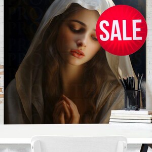 Blessed Virgin Mary Portrait Artwork Digital Download Mother Mary Digital Print Our Lady Blessed Mother Printable Wall Decor Catholic Art