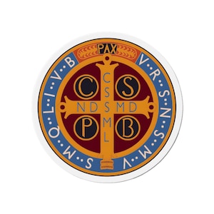 Magnet religieux Médaille catholique Saint-Benoît, protection contre le mal, aimant découpé Symbole chrétien Saint-Benoît Saint-Benoît Saint-Benoît
