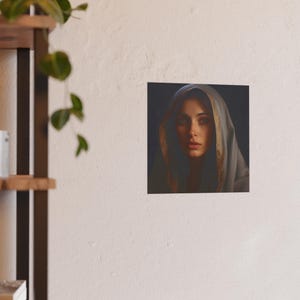 Poster Print Blessed Virgin Mary Catholic Wall Art Painting Christian Home Decor Holy Mother Satin 210 gsm 230 Archival Matte Photo Paper image 7
