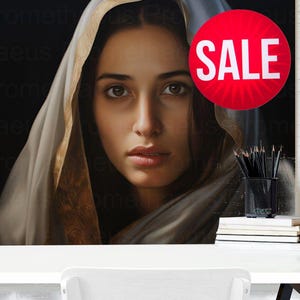 Blessed Virgin Mary Portrait Artwork Digital Download Mother Mary Digital Print Our Lady Blessed Mother Printable Wall Decor Catholic Art