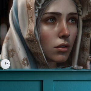 Blessed Virgin Mary Portrait Artwork Digital Download Mother Mary Digital Print Our Lady Blessed Mother Printable Wall Decor Catholic Art
