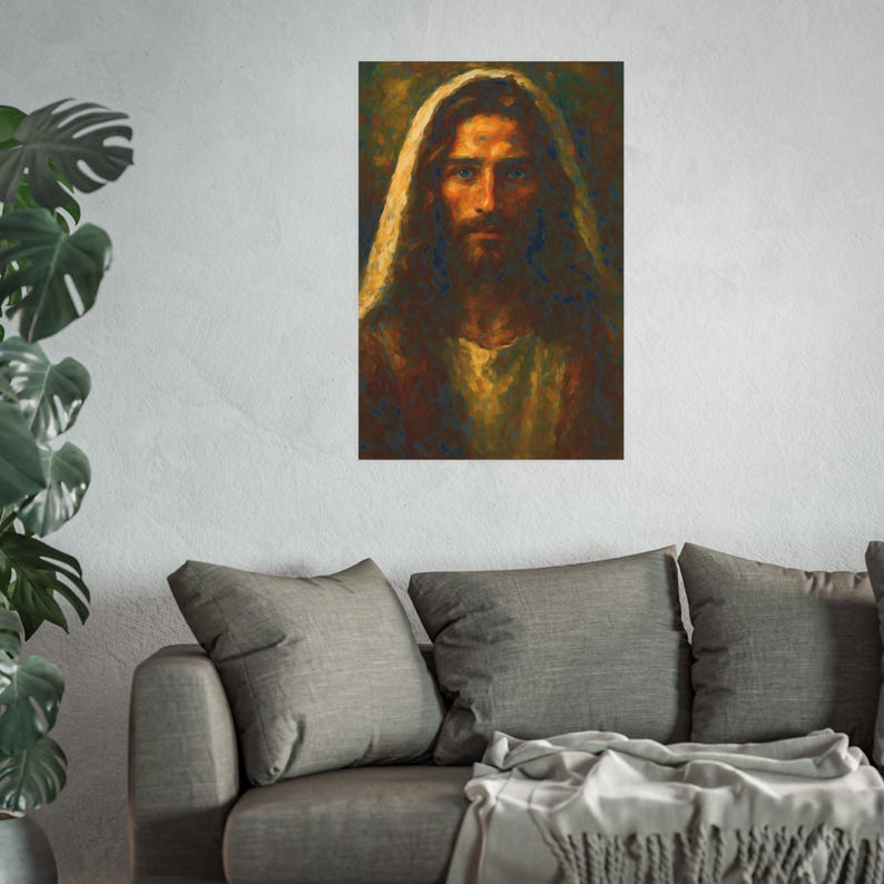 Impressionist Jesus Poster Christ Wall Art Christian Home Decor Housewarming Catholic Artwork Satin 210 gsm 230 Archival Matte Photo Paper image 5