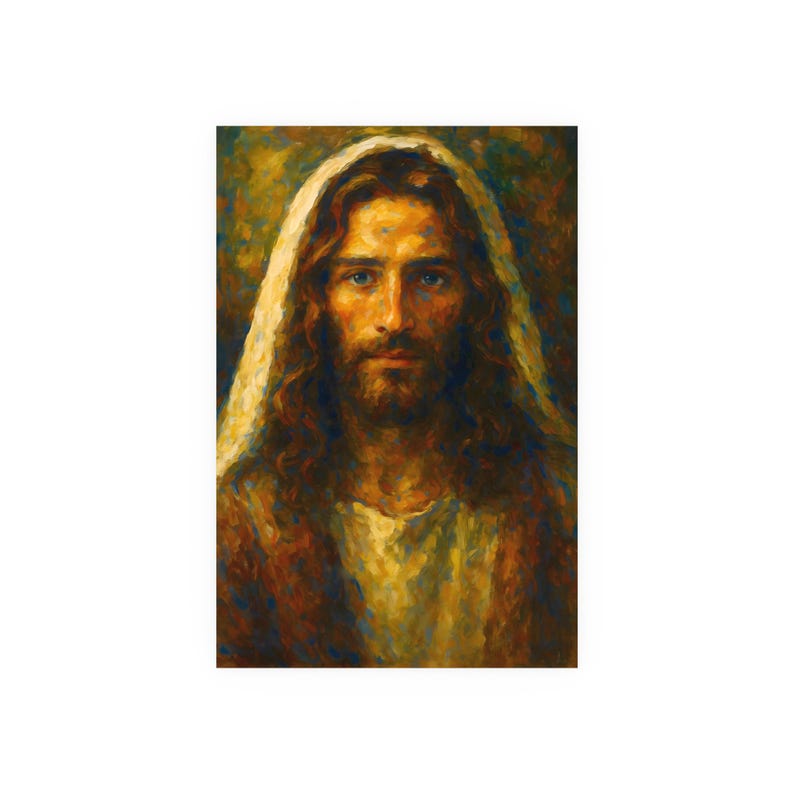 Impressionist Jesus Poster Christ Wall Art Christian Home Decor Housewarming Catholic Artwork Satin 210 gsm 230 Archival Matte Photo Paper image 4