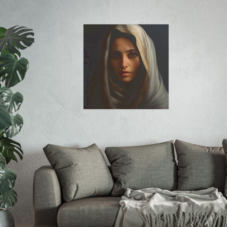 Poster Print Blessed Virgin Mary Catholic Wall Art Painting Christian Home Decor Holy Mother Satin 210 gsm 230 Archival Matte Photo Paper image 5