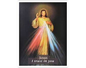 Pegatina religiosa católica Divina Misericordia Jesucristo Calcomanía Cristiana Jesucristo Resistente a los arañazos Regalo espiritual para el Día de la Madre para una amiga