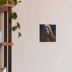 Poster Print Blessed Virgin Mary Catholic Wall Art Painting Christian Home Decor Holy Mother Satin 210 gsm 230 Archival Matte Photo Paper image 6