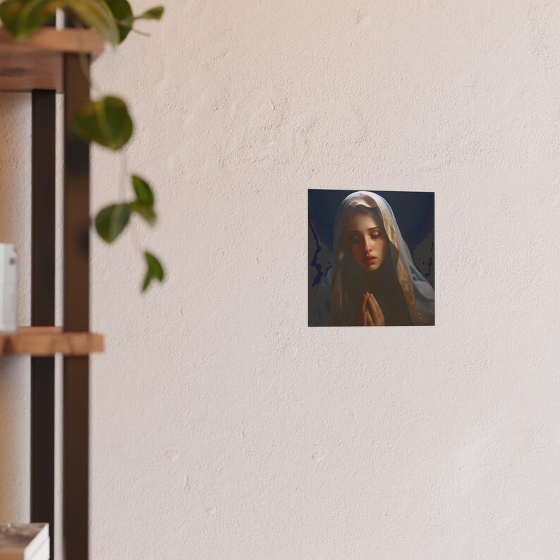 Poster Print Blessed Virgin Mary Catholic Wall Art Painting Christian Home Decor Holy Mother Satin 210 gsm 230 Archival Matte Photo Paper image 6