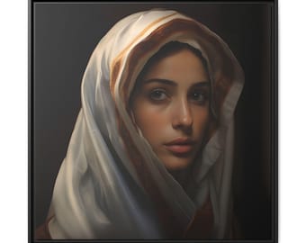 聖母マリアとイエスの額入りデジタルプリント、金色のアートワーク（11