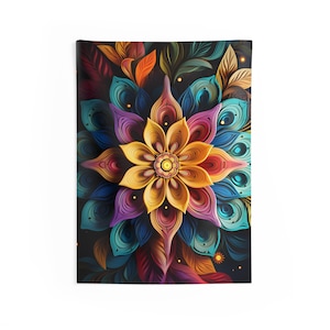Mandala Tapestry Wall Hanging Mandala Wall Art Hippie Indian Bohemian Home Decor Boho Tapestry Spiritual Art for Cozy Spaces & Relaxation