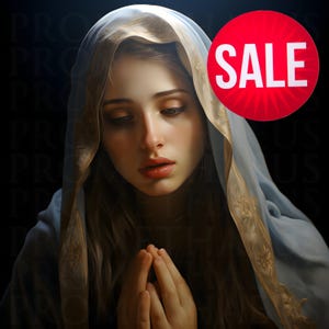 Blessed Virgin Mary Portrait Artwork Digital Download Mother Mary Digital Print Our Lady Blessed Mother Printable Wall Decor Catholic Art