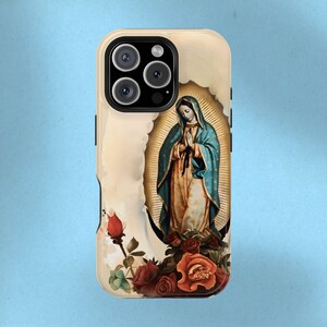 Our Lady of Guadalupe Magnetic Tough Case with MagSafe Catholic Virgin Mary Phone Cover for iPhone 16 Religious Case Christian iPhone Sleeve