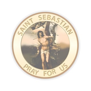 Religious Sticker Catholic Saint Sebastian Sticker Patron of Soldiers Athletes LGBTQ+ Decal San Sebastián San Sebastiano Saint-Sébastien