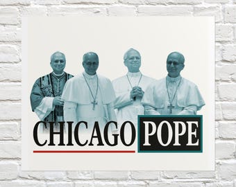 Affiche New Pope Leo XIV Catholic Oeuvre d'art laminé Poster Chicago Pope Art vintage Print Home Decor Art mural catholique Cadeau religieux pour ami
