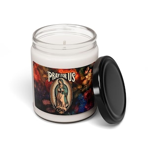 Our Lady of Guadalupe 9oz Soy Candle Aromatherapy Scented Candle Blessed Virgin Mother Mary Meditation Religious Gift for Catholic Prayer