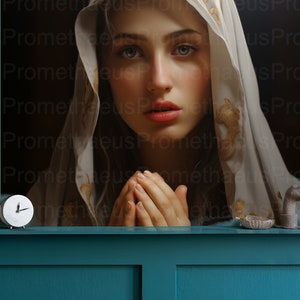 Blessed Virgin Mary Portrait Artwork Digital Download Mother Mary Digital Print Our Lady Blessed Mother Printable Wall Decor Catholic Art