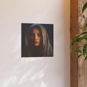 Poster Print Blessed Virgin Mary Catholic Wall Art Painting Christian Home Decor Holy Mother Satin 210 gsm 230 Archival Matte Photo Paper image 8