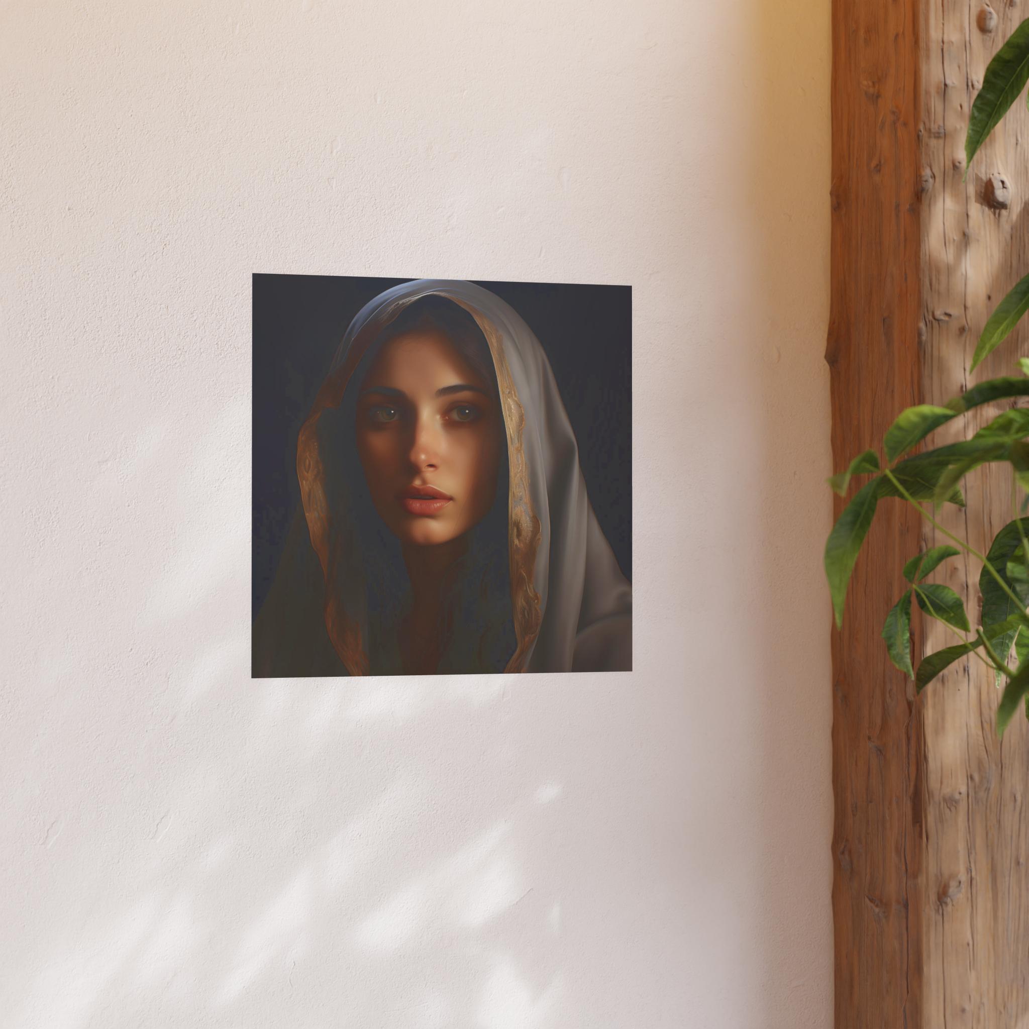 Poster Print Blessed Virgin Mary Catholic Wall Art Painting Christian Home Decor Holy Mother Satin 210 gsm 230 Archival Matte Photo Paper image 8