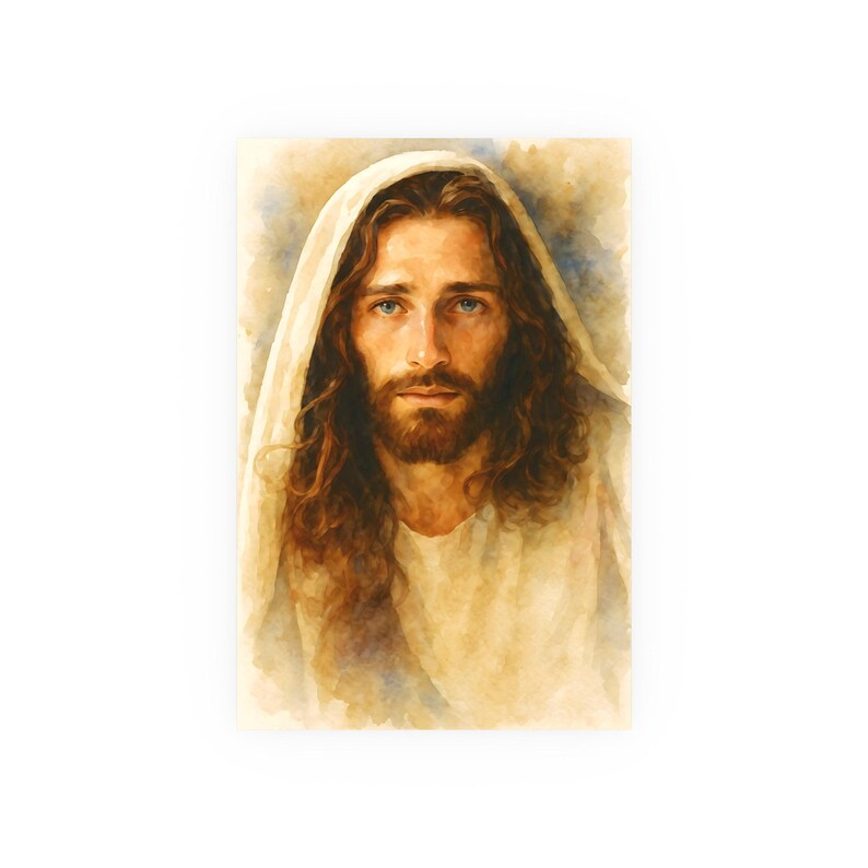 Watercolor Style Jesus Poster Christ Wall Art Catholic Artwork Christian Home Decor Satin 210 gsm 230 Archival Matte Photo Paper image 3
