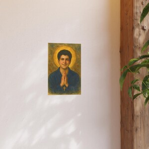 Poster St Carlo Acutis Aquarell Stil Religiöse Wandkunst Katholische Heilige Christian Wohnkultur Satin 210 g / m² 230 Archival Matte Fotopapier Bild 2