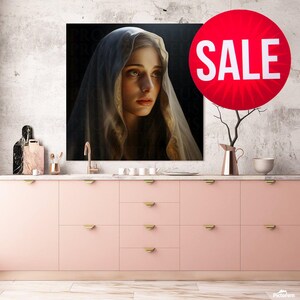 Blessed Virgin Mary Portrait Artwork Digital Download Mother Mary Digital Print Our Lady Blessed Mother Printable Wall Decor Catholic Art