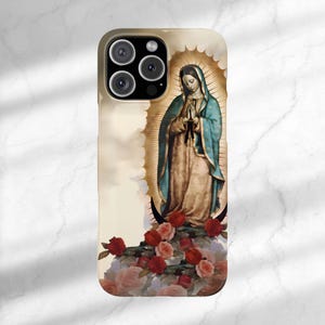Unsere Dame von Guadalupe dünne Hülle Jungfrau Maria Handyhülle katholische Handyhülle religiöse iPhone Hülle für iPhone 16 Pro Weihnachtsgeschenk für Mama