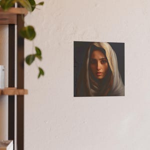Poster Print Blessed Virgin Mary Catholic Wall Art Painting Christian Home Decor Holy Mother Satin 210 gsm 230 Archival Matte Photo Paper image 7