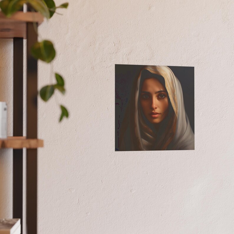 Poster Print Blessed Virgin Mary Catholic Wall Art Painting Christian Home Decor Holy Mother Satin 210 gsm 230 Archival Matte Photo Paper image 7
