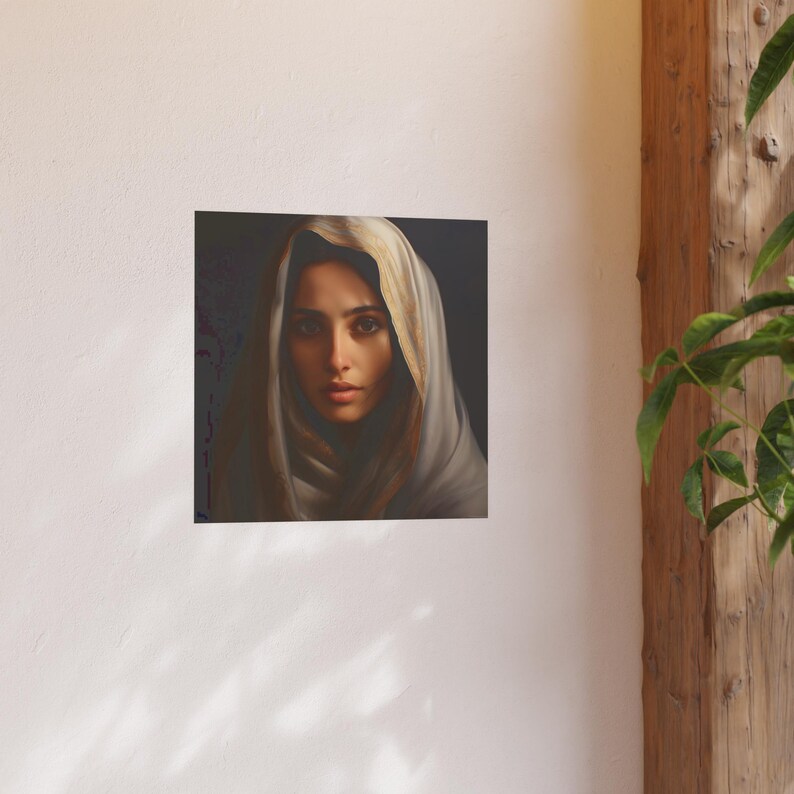Poster Print Blessed Virgin Mary Catholic Wall Art Painting Christian Home Decor Holy Mother Satin 210 gsm 230 Archival Matte Photo Paper image 8