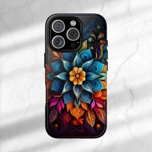 Colorful Mandala Phone Case Boho iPhone Cover Protective Tough Case Mandala Phone Cover Hippie Boho iPhone Sleeve Christmas Gift for Friend