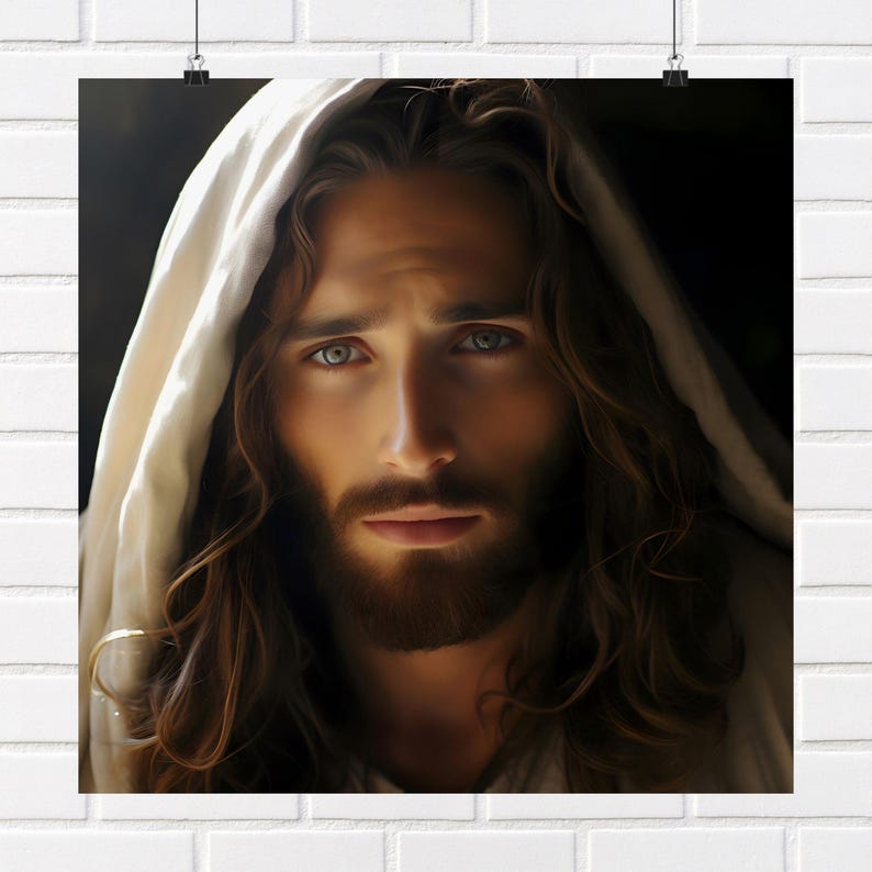 Stunning Jesus Poster Christ Wall Art Print Giclée Matte Photo Catholic Artwork Christian Portrait Home Decor Religious Housewarming image 7
