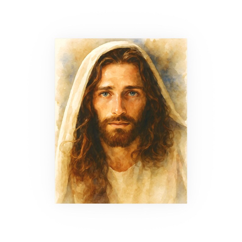 Watercolor Style Jesus Poster Christ Wall Art Catholic Artwork Christian Home Decor Satin 210 gsm 230 Archival Matte Photo Paper image 1