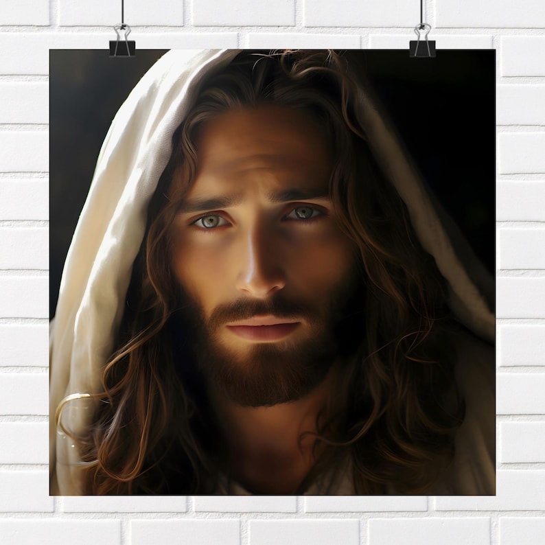 Stunning Jesus Poster Christ Wall Art Print Giclée Matte Photo Catholic Artwork Christian Portrait Home Decor Religious Housewarming image 1