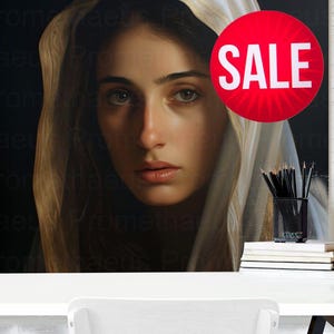 Blessed Virgin Mary Portrait Artwork Digital Download Mother Mary Digital Print Our Lady Blessed Mother Printable Wall Decor Catholic Art