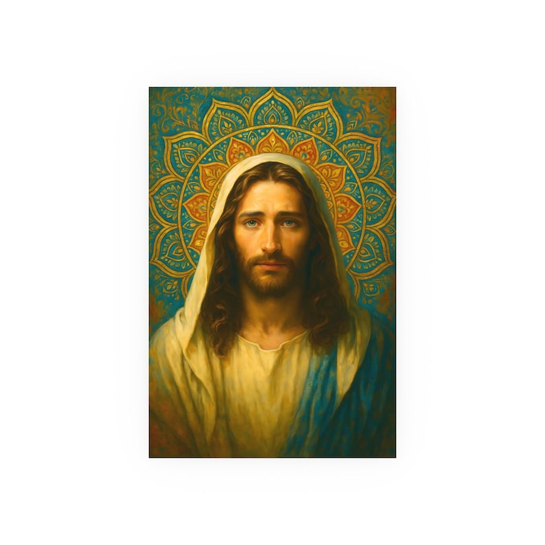 Mandala Jesus Poster Christ Wall Art Sacred Artwork Christian Home Decor Catholic Print Satin 210 gsm 230 Archival Matte Photo Paper image 3