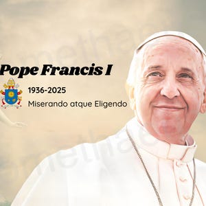 Pope Francis Printable Wall Art Pope Francis I Memorial Catholic Art Portrait Digital Artwork Bishop Archbishop of Rome Digitally Download