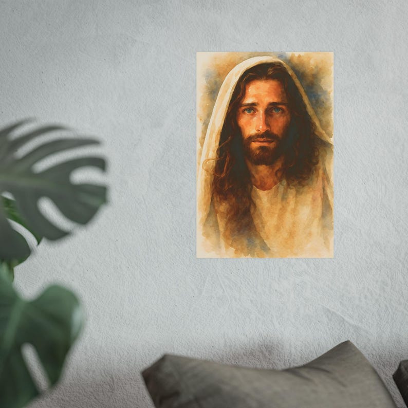 Watercolor Style Jesus Poster Christ Wall Art Catholic Artwork Christian Home Decor Satin 210 gsm 230 Archival Matte Photo Paper image 6