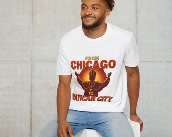 T-Shirt Religious New Pope Leo XIV Catholic Artwork From Chicago to Vatican City Softstyle Shirt Graphic Tee Gift for Catholic Apparel