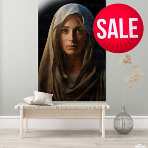 Blessed Virgin Mary Portrait Artwork Digital Download Mother Mary Digital Print Our Lady Blessed Mother Printable Wall Decor Catholic Art