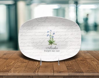 Alaska Forget-Me-Not Plate – Vintage Floral Collector Platter