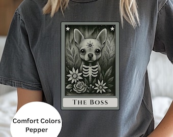 Maglietta Boss Chihuahua / Maglietta divertente per mamma di cani / Colori comfort nero e pepe / Regalo per amanti dei cani di piccola taglia / Maglietta per proprietari di Chihuahua / Fluff Your L