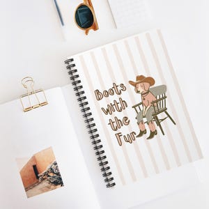 Cowboy Boots Spiral Notebook - Ruled Line, Western Gift, Country Style Planner, Wild West Journal, Cowgirl Diary, Rancher Notepad, Dog lover