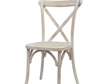 Limewash wooden crossback chair, traditional chairs, wedding chairs, x back chairs