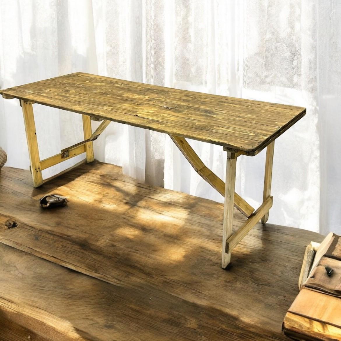 Rustic table hire sale