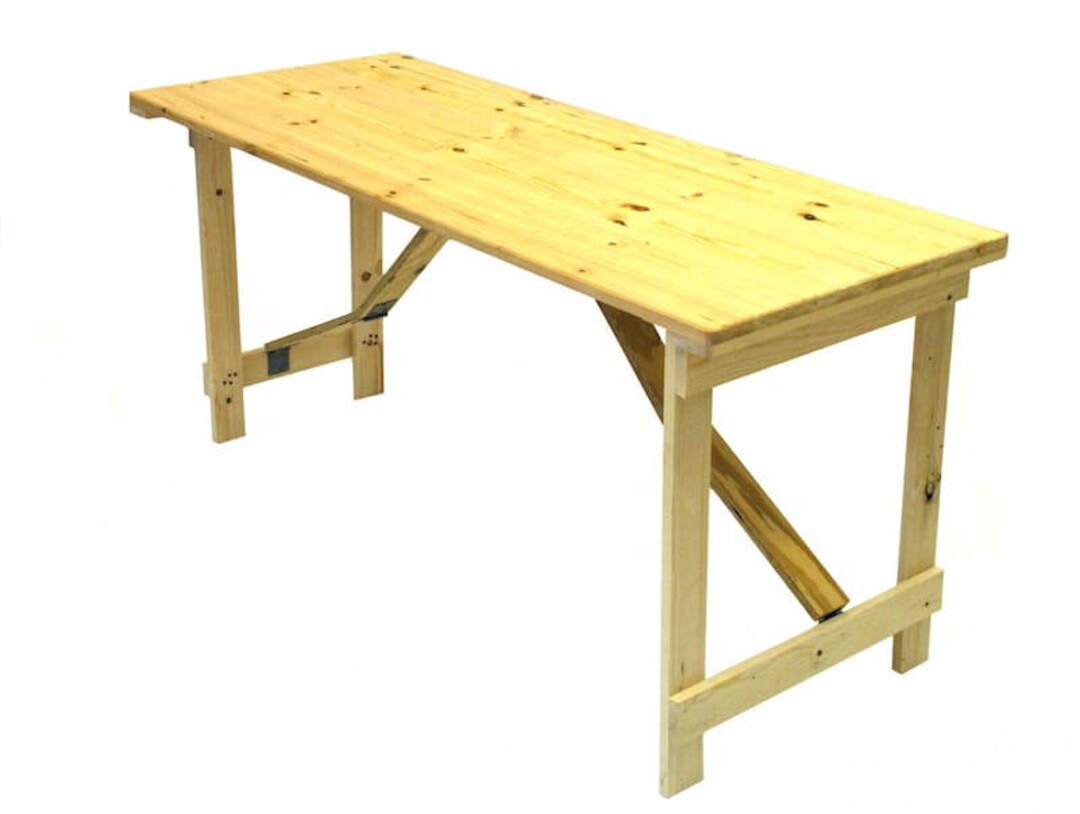 5ft X 2ft Wooden Trestle Table Folding Wooden Table Very Etsy UK