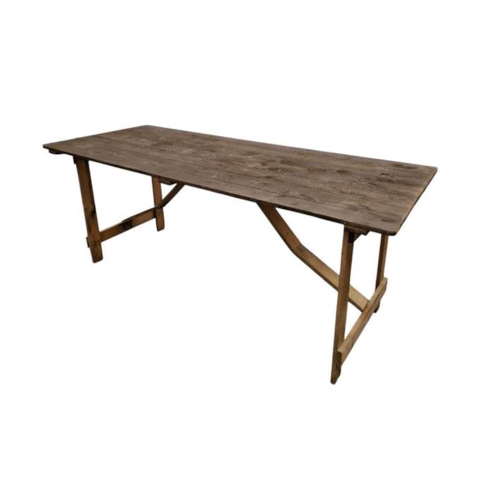 Rustic 6ft Trestle Table: Seats 6, Ex-hire Vintage Style - Etsy UK
